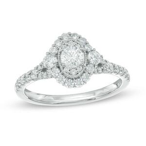 0.75 Canadian Diamond Vintage Engagement Ring in 14k White Gold